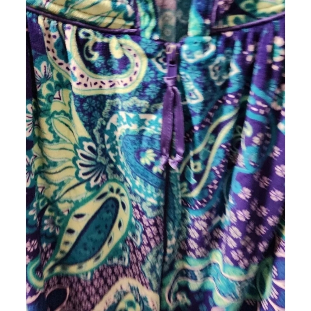 Lissome Lounge Vintage Size Medium Zip Up Garden Dress Nap Dress Long Sleeve - Picture 5 of 6